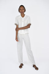 Handmade Linen Shirt Grazia White - Marilu