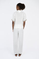 Handmade Linen Shirt Grazia White - Marilu