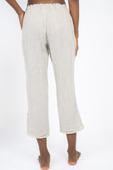 Handmade Linen Trousers Greta Beige - Marilu