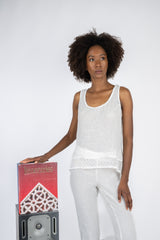 Handmade Linen Top Ida White - Marilu
