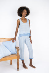 Handmade Linen Top Ida Blue - Marilu