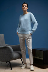 Made in Italy Soft Lurex Crew Neck Sweater - Caterina D.