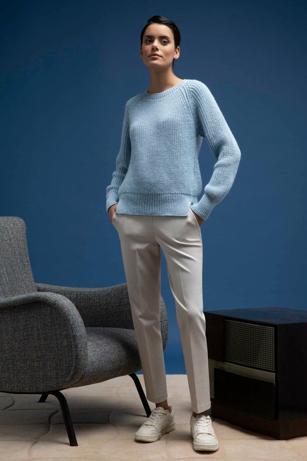 Made in Italy Soft Lurex Crew Neck Sweater - Caterina D.