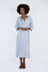 Handmade Linen Dress Lavinia Blue - Marilu