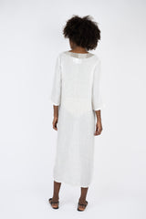 Handmade Linen Dress Lavinia White - Marilu