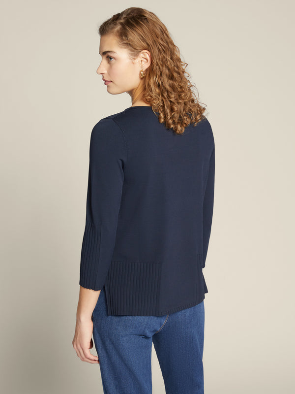 Soft Touch Viscose Sweater Navy - Elena Miro