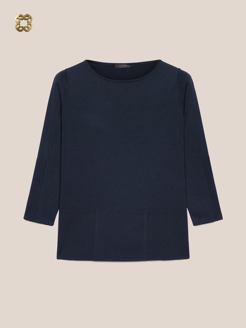 Soft Touch Viscose Sweater Navy - Elena Miro