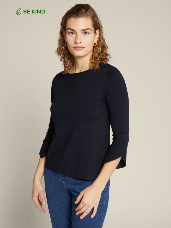 ECOVERO™ viscose ruffle sweater - Elena Miro