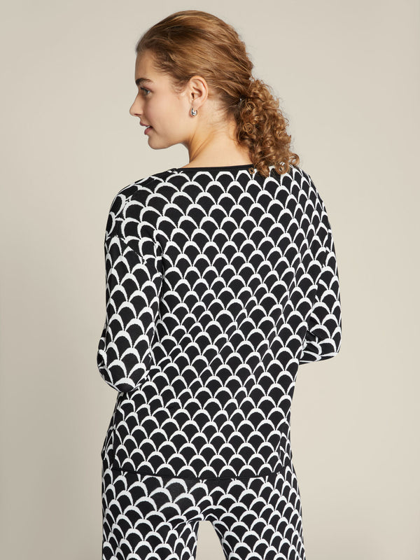 ECOVERO™ viscose wave design sweater - Elena Miro