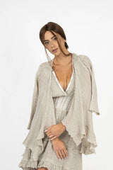 Handmade Linen Jacket Mazurca Beige - Marilu