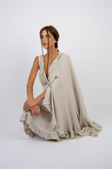 Handmade Linen Jacket Mazurca Beige - Marilu