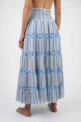Handmade Linen Skirt Milonga Blu - Marilu