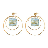 Murano Glass Earrings Circle Happiness Aqua - Antica Murrina Venezia