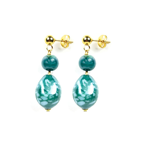 Murano Glass Earrings S Ginger Verde - Antica Murrina Venezia