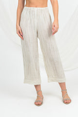 Handmade Linen Trousers Lollobrigida Beige - Marilu