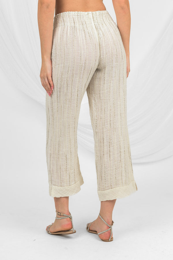 Handmade Linen Trousers Lollobrigida Beige - Marilu