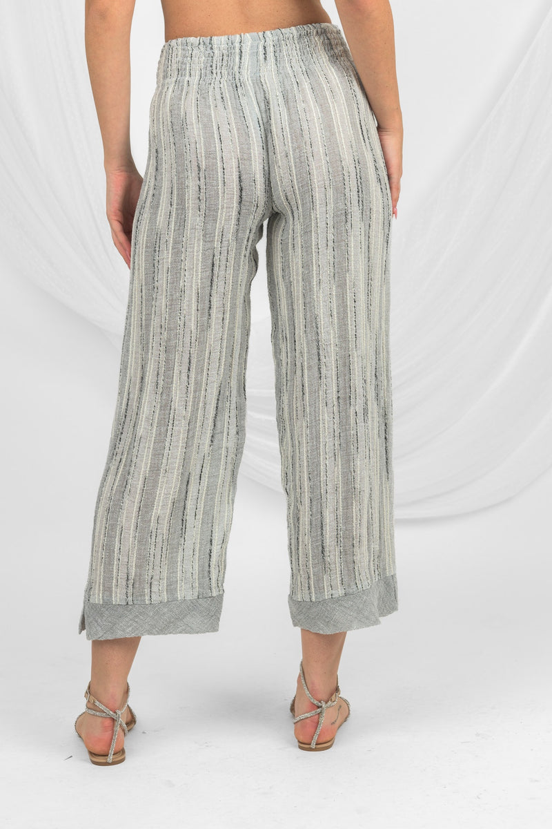 Handmade Linen Trousers Lollobrigida Grey - Marilu