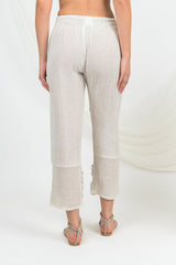 Handmade Linen Trousers Rossellini White - Marilu