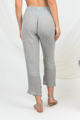 Handmade Linen Trousers Rossellini Grey - Marilu