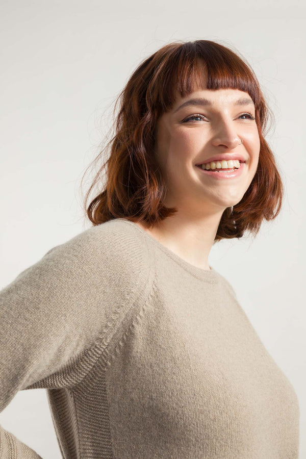 Cashmere Round Neck Beige Era - Rifo'