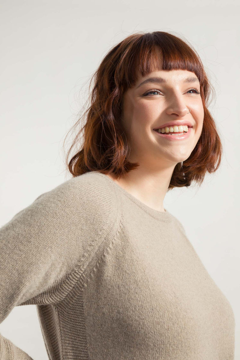 Cashmere Round Neck Beige Era - Rifo'