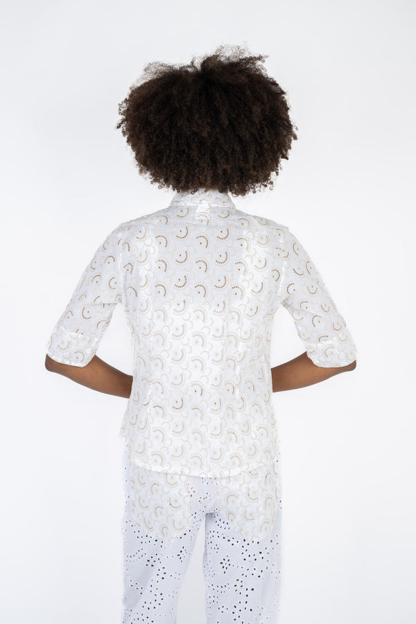 Handmade Cotton Shirt Rita Biege - Marilu