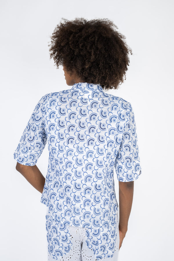Handmade Cotton Shirt Rita Blue - Marilu