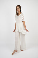 Handmade Linen Tunic Saltarello White - Marilu