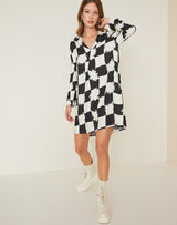 Short Chemisier Dress Black&White - Manila Grace