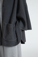 Made in Italy Wool Cape Grey - Caterina D.