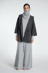 Made in Italy Wool Cape Grey - Caterina D.