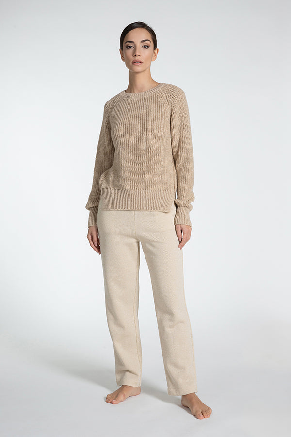 Made in Italy Soft Lurex Crew Neck Sweater - Caterina D.