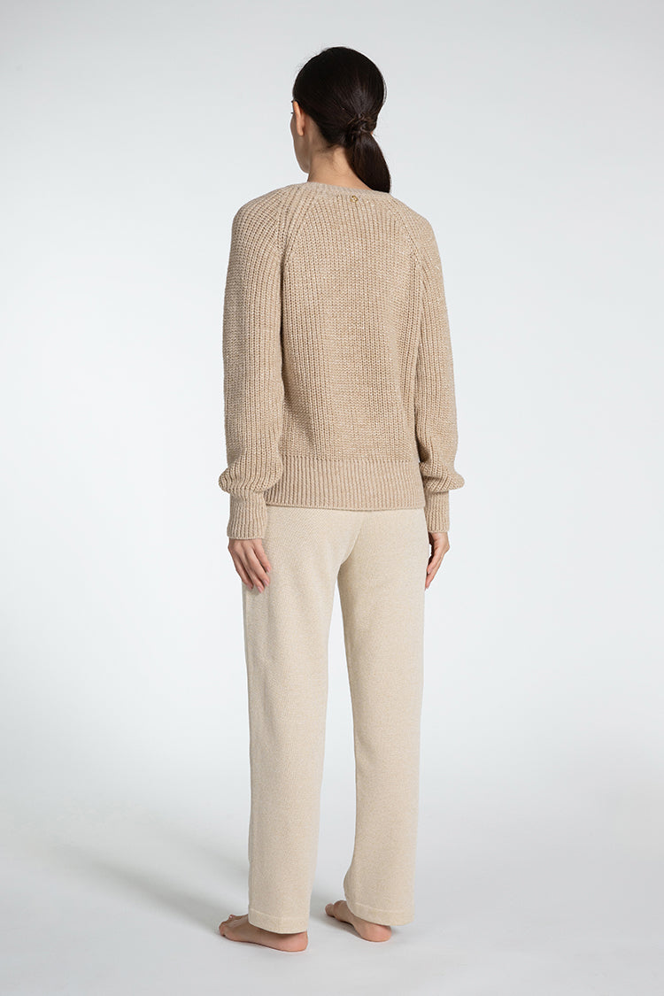 Made in Italy Soft Lurex Crew Neck Sweater - Caterina D.