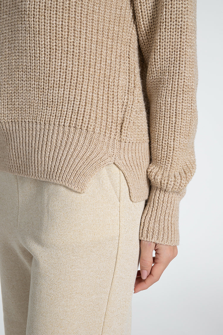 Made in Italy Soft Lurex Crew Neck Sweater - Caterina D.