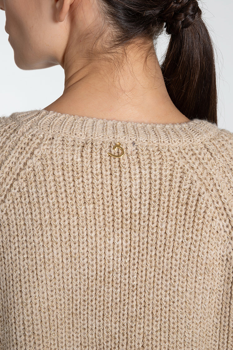 Made in Italy Soft Lurex Crew Neck Sweater - Caterina D.