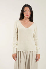 Silk Sweater Giselle Off White - Rifo'