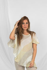 Handmade Linen Blouse Cefalo  Beige - Marilu