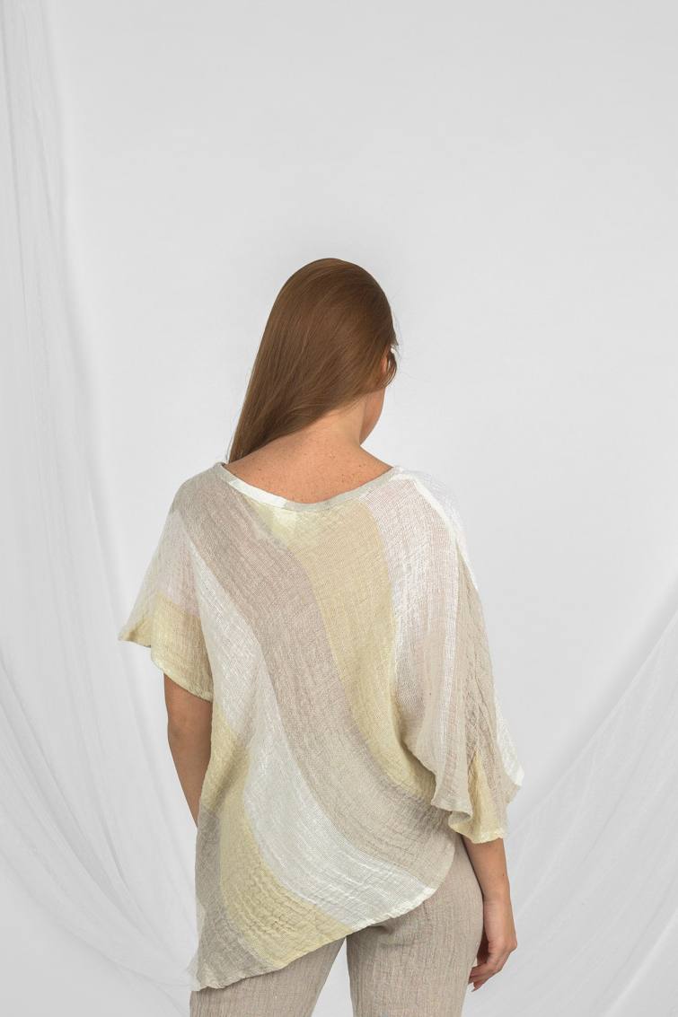 Handmade Linen Blouse Cefalo  Beige - Marilu