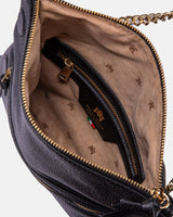 Genuine Leather Clutch Bag Velvet Black - Cuoieria Fiorentina
