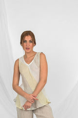 Handmade Linen Top Gallinella Beige - Marilu