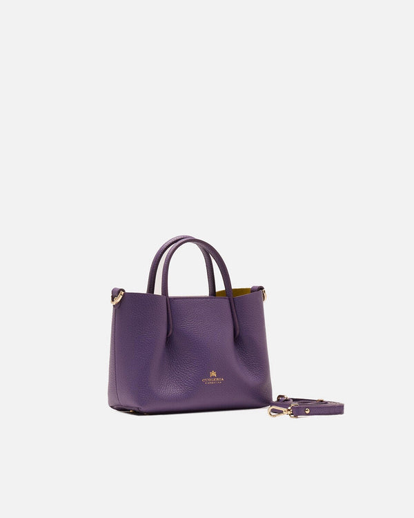 Genuine Leather Tote Bag Candy Mirto - Cuoieria Fiorentina