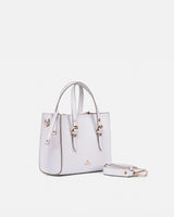 Leather Small Tote Bag Eva White - Cuoieria Fiorentina