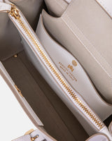 Leather Small Tote Bag Eva White - Cuoieria Fiorentina