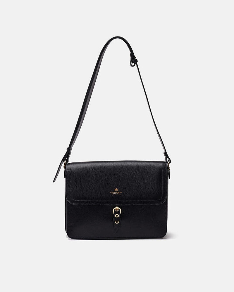 Leather Messanger Bag Eva Black - Cuoieria Fiorentina
