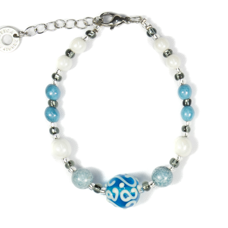 Murano Glass Bracelet Salute Blue - Antica Murrina Venezia