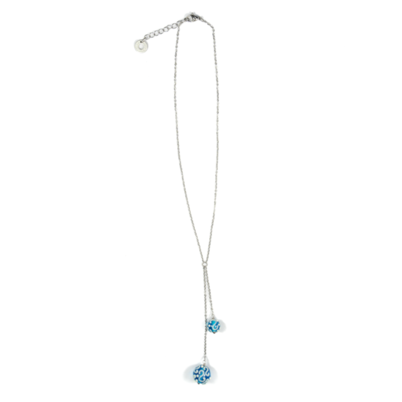 Murano Glass Necklace Pendent Salute Blue - Antica Murrina Venezia