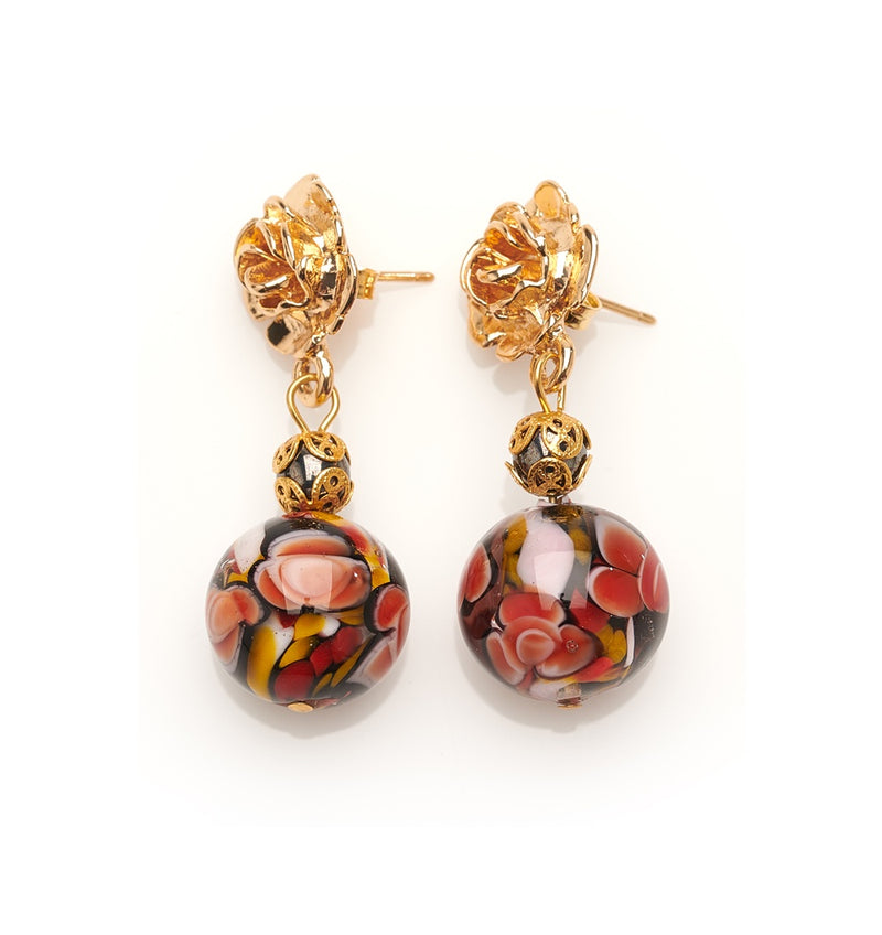 Murano Glass Earrings Crystallized Blossom  - Antica Murrina Venezia