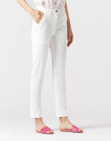 Chino Trousers Off White w/Stitching - Manila Grace