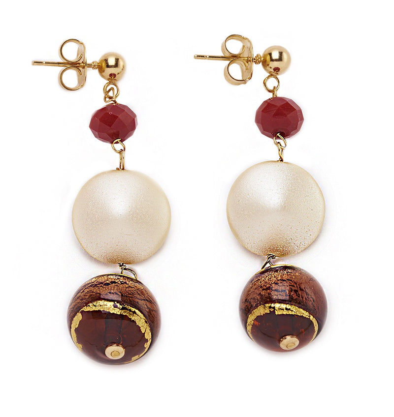 Murano Glass Long Earrings Gisele Red - Antica Murrina Venezia